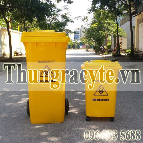 Thùng rác y tế bánh xe 60L, 120L, 240L: Giải pháp vận chuyển rác an toàn, tiện lợi